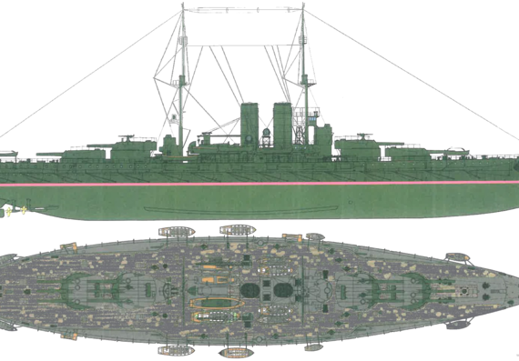 Корабль KuK Viribus Unitis [Battleship] (1915) - чертежи, габариты, рисунки